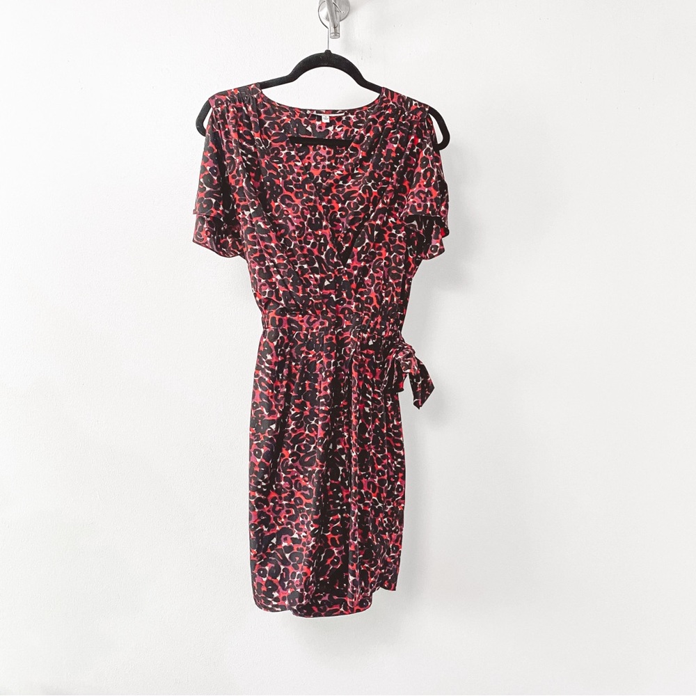 Seamline Cynthia Steffe Faux‎ Wrap Animal Print Holiday Casual Chic Mini Dress